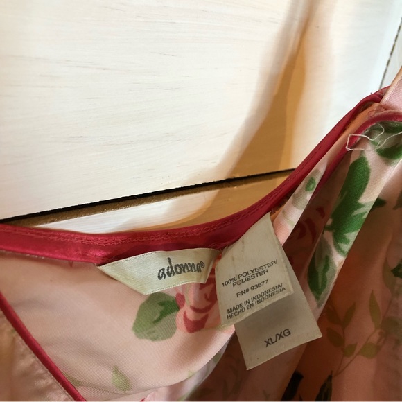 Vintage Floral Adonna Satin Nightgown Size Cl - Picture 4 of 4